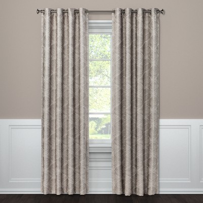 Blackout Curtain Panel Modern Stroke Tan 95\